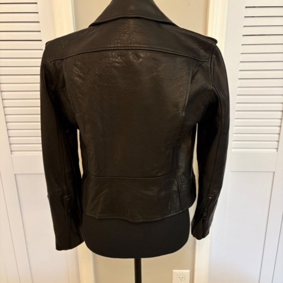 Banana Republic Black Lamb Leather Moto Jacket Small Pristine Condition - Picture 8 of 10